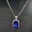 14K GOLD 4.12 CTW NATURAL SAPPHIRE & DIAMOND PENDANT( WITHOUT CHAIN )