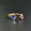 14K GOLD 0.81 CTW NATURAL SAPPHIRE & DIAMOND & TOI ET MOI RING