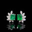 14K GOLD 1.82 CTW VIVID GREEN NATURAL EMERALD & DIAMOND EARRINGS