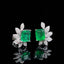 14K GOLD 1.82 CTW VIVID GREEN NATURAL EMERALD & DIAMOND EARRINGS