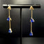 14K GOLD 2.21 CT NATURAL SAPPHIRE & DIAMOND EARRINGS