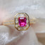 14K GOLD 0.50 CT NATURAL RUBY & SAPPHIRE RING