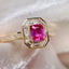 14K GOLD 0.50 CT NATURAL RUBY & SAPPHIRE RING