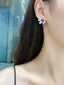 14K GOLD 2.86 CTW VIVID BLUE NATURAL SAPPHIRE & DIAMOND EARRINGS