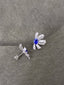 14K GOLD 2.86 CTW VIVID BLUE NATURAL SAPPHIRE & DIAMOND EARRINGS