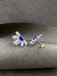 14K GOLD 2.86 CTW VIVID BLUE NATURAL SAPPHIRE & DIAMOND EARRINGS