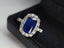 14K GOLD 3.76 CTW VIVID BLUE NATURAL SAPPHIRE & DIAMOND RING