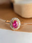14K GOLD 1.20 CT NATURAL RUBY & DIAMOND & SAPPHIRE RING