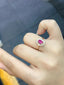 14K GOLD 1.20 CT NATURAL RUBY & DIAMOND & SAPPHIRE RING