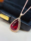 14K GOLD 7.00 CT NATURAL TOURMALINE & DIAMOND PENDANT( WITHOUT CHAIN )