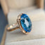 14K GOLD 17.05 CT NATURAL TOPAZ & DIAMOND RING