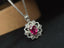 14K GOLD 0.83 CT NATURAL RUBY & DIAMOND & SAPPHIRE PENDANT( WITHOUT CHAIN )