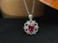 14K GOLD 0.83 CT NATURAL RUBY & DIAMOND & SAPPHIRE PENDANT( WITHOUT CHAIN )
