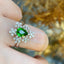 14K GOLD 1.26 CT VIVID GREEN NATURAL TSAVORITE & DIAMOND RING