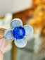 14K GOLD 4.26 CT NATURAL SAPPHIRE & DIAMOND RING