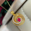 14K GOLD 0.25 CT NATURAL RUBY & DIAMOND PENDANT( WITHOUT CHAIN )