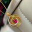 14K GOLD 0.25 CT NATURAL RUBY & DIAMOND PENDANT( WITHOUT CHAIN )
