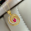 14K GOLD 0.25 CT NATURAL RUBY & DIAMOND PENDANT( WITHOUT CHAIN )