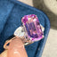 14K GOLD 5.78 CTW NATURAL KUNZITE & SAPPHIRE RING