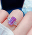 14K GOLD 5.78 CTW NATURAL KUNZITE & SAPPHIRE RING