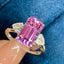 14K GOLD 5.78 CTW NATURAL KUNZITE & SAPPHIRE RING