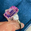 14K GOLD 5.78 CTW NATURAL KUNZITE & SAPPHIRE RING