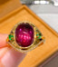 14K GOLD 4 CT NATURAL TOURMALINE & DIAMOND RING