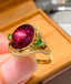 14K GOLD 4 CT NATURAL TOURMALINE & DIAMOND RING