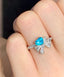 14K GOLD 0.65 CT NATURAL PARAIBA TOURMALINE & DIAMOND RING