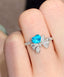 14K GOLD 0.65 CT NATURAL PARAIBA TOURMALINE & DIAMOND RING