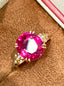 14K GOLD 4.18 CT NATURAL TOURMALINE & DIAMOND RING