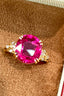 14K GOLD 4.18 CT NATURAL TOURMALINE & DIAMOND RING