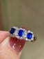 14K GOLD 1.70 CTW NATURAL SAPPHIRE & DIAMOND RING