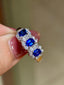 14K GOLD 1.70 CTW NATURAL SAPPHIRE & DIAMOND RING