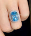 14K GOLD 4.8 CT NATURAL AQUAMARINE & DIAMOND RING
