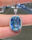 14K GOLD 4.65 CT NATURAL AQUAMARINE & DIAMOND PENDANT( WITHOUT CHAIN )