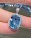 14K GOLD 4.65 CT NATURAL AQUAMARINE & DIAMOND PENDANT( WITHOUT CHAIN )
