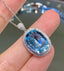 14K GOLD 4.65 CT NATURAL AQUAMARINE & DIAMOND PENDANT( WITHOUT CHAIN )