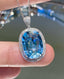 14K GOLD 4.65 CT NATURAL AQUAMARINE & DIAMOND PENDANT( WITHOUT CHAIN )