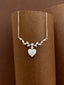 GIA CERTIFIED 14K GOLD 0.68 CTW NATURAL F VS2 HEART DIAMOND NECKLACE