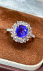 14K GOLD 2.2 CT NATURAL SAPPHIRE & DIAMOND RING