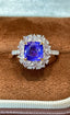 14K GOLD 2.2 CT NATURAL SAPPHIRE & DIAMOND RING