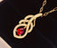14K GOLD 0.7 CT NATURAL RUBY & DIAMOND NECKLACE