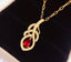 14K GOLD 0.7 CT NATURAL RUBY & DIAMOND NECKLACE
