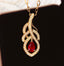 14K GOLD 0.7 CT NATURAL RUBY & DIAMOND NECKLACE