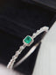 14K GOLD 0.90 CT VIVID GREEN NATURAL EMERALD & DIAMOND & SAPPHIRE BANGLE