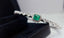 14K GOLD 0.90 CT VIVID GREEN NATURAL EMERALD & DIAMOND & SAPPHIRE BANGLE