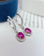 14K GOLD 2.15 CT NATURAL RUBY & DIAMOND EARRINGS