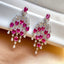 14K GOLD 5.30 CT NATURAL RUBY & SAPPHIRE EARRINGS