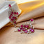 14K GOLD 5.30 CT NATURAL RUBY & SAPPHIRE EARRINGS
